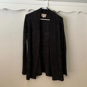 Ambiance dark heather gray open sweater Size M